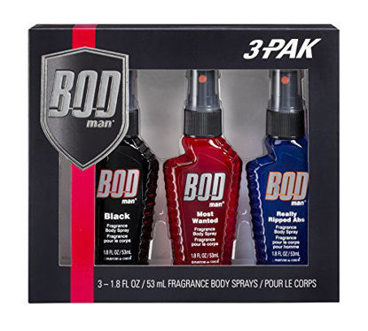 Picture of Bod Man Body Spray Pack of 3 Styles, Black - Most Wanted - Really Ripped Abs