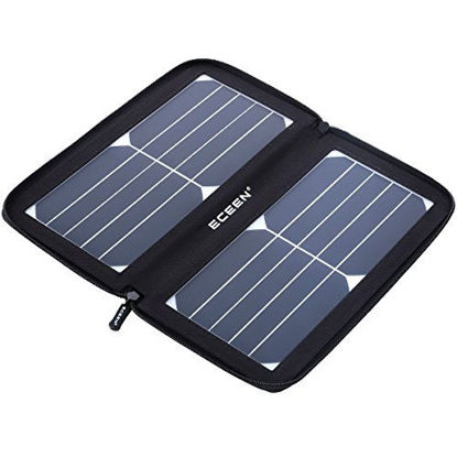 Picture of ECEEN Solar Charger Panel with 10W High Efficiency Sunpower Cells & Smart USB Output for Smart Mobile Phone Tablets Device Power Supply Waterproof Portable Foldable Travel Camping Outdoor Activities