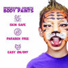 Picture of Face Paint Kit for Kids - Blue Squid 12 Color Palette, 30+3 Stencils, Washable Paints, Brushes Guide, Safe Facepainting for Sensitive Skin, Professional Quality Body & Face Facepaints Halloween Makeup