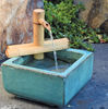 Picture of Bamboo Accents Zen Garden Water Fountain with Pump, Indoor/Outdoor, Adjustable 7-Inch Half-Round Flat Base, Smooth Split-Resistant Bamboo (Container Not Included)