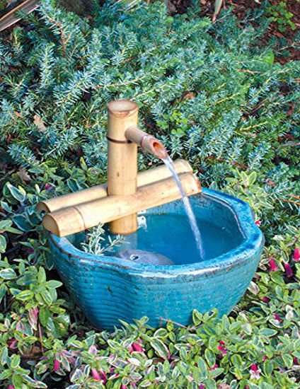 TIANHEY Garden Bamboo Water Fountain Zen Accents With Pump