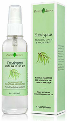 Picture of Positive Essence Eucalyptus Linen and Room Spray, Made with Pure Eucalyptus Essential Oil, Fabric Spray, Refreshing Daily Shower Spray or Home Fragrance