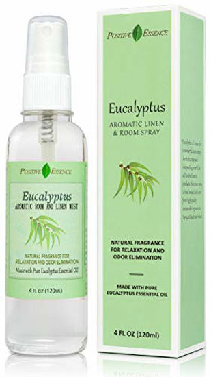 Picture of Positive Essence Eucalyptus Linen and Room Spray, Made with Pure Eucalyptus Essential Oil, Fabric Spray, Refreshing Daily Shower Spray or Home Fragrance