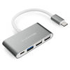 Picture of LENTION 4-in-1 USB-C Hub with Type C, USB 3.0, USB 2.0 Compatible 2020-2016 MacBook Pro 13/15/16, New Mac Air/Surface, ChromeBook, More, Multiport Charging & Connecting Adapter (CB-C13, Space Gray)