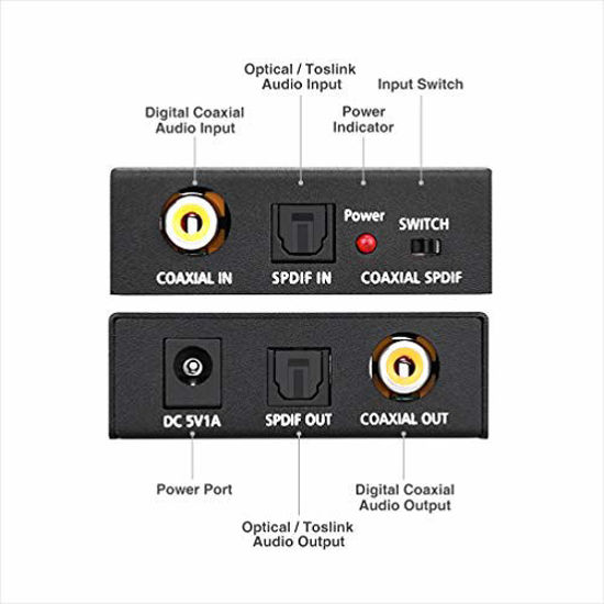 GetUSCart- Optical-to-Coaxial or Coax-to-Optical Digital Audio ...