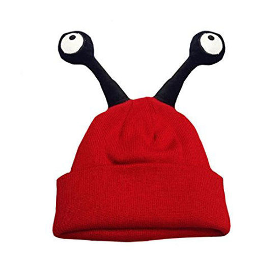 Picture of Aisa Unisex Children Knitting Winter Beanie Hat Insect Eye Tentacle Christmas Cap Red