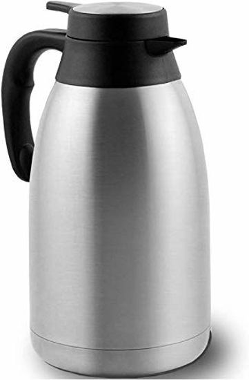 Thermal Coffee Carafe for Keeping Hot 12 Hour Heat Retention Water WELLCHE Double Walled Large Insulated Vacuum Flask 2 Liter Tea Coffee Dispenser 68OZ Stainless Steel Thermal Insulated Carafes 
