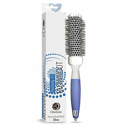 Picture of Professional Round Brush for Blow Drying - Small Ceramic Ion Thermal Barrel Brush for Sleek, Precise Heat Styling and Salon Blowout - Lightweight Hair Brush by Osensia - 1.3 Inch