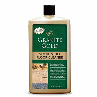 Picture of Granite Gold Stone and Tile Floor Cleaner Streak-Free No-Rinse Deep Cleaning for Granite, Marble, Travertine, Ceramic-Made in the USA, 32 Ounces, 32 Fl Oz