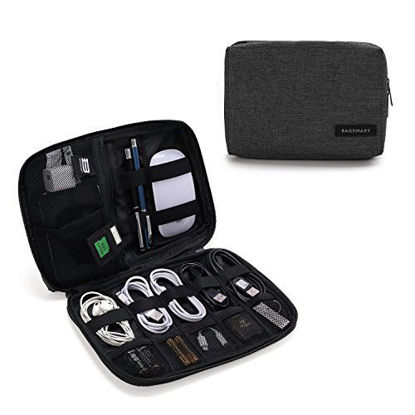 Picture of BAGSMART Electronic Organizer Small Travel Cable Organizer Bag for Hard Drives, Cables, Phone, USB, SD Card, Black