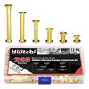 Picture of Hilitchi 120-Sets M5 x 5/10 / 15/25 / 35/45 Brass Plated Phillips Chicago Screw Posts Binding Screws Assortment Kit for Scrapbook Photo Albums Binding, Leather Repair - Gold