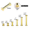 Picture of Hilitchi 120-Sets M5 x 5/10 / 15/25 / 35/45 Brass Plated Phillips Chicago Screw Posts Binding Screws Assortment Kit for Scrapbook Photo Albums Binding, Leather Repair - Gold