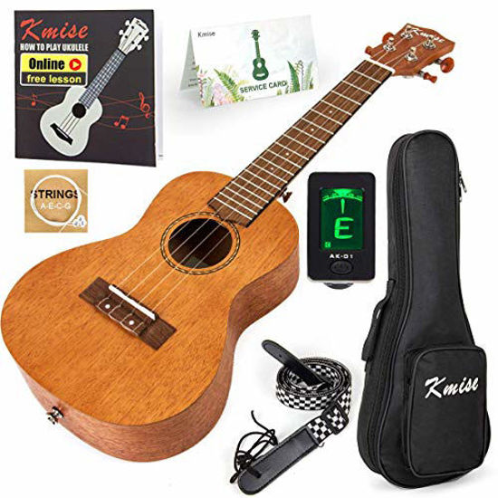 Picture of Kmise Concert Ukulele Kit Vintage Uke for Beginner With Starter Pack ( Gig Bag Tuner Strap String Instruction Booklet ) 23 Inch Mahogany Wood Uke (KMU23C)
