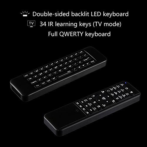 GetUSCart Pepper Jobs W10 GYRO Air TV Remote,QWERTY Keyboard Fly Mouse