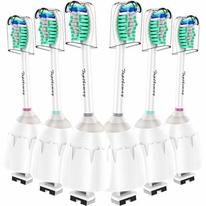 Picture of Toptheway Replacement Brush Heads Compatible with Sonicare E-Series Toothbrush HX7022/66, Essence, Xtreme, Elite, Advance and CleanCare Screw-On Handles, 6 Pack 