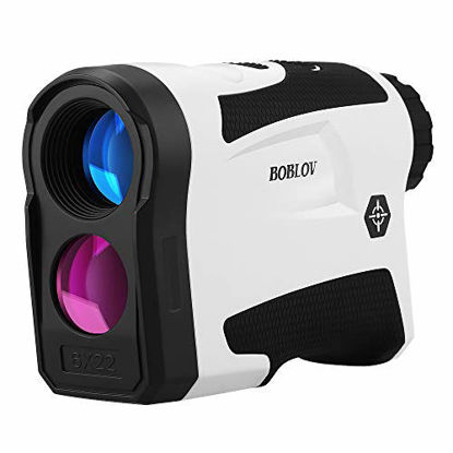 Picture of BOBLOV 650Yards Golf Rangefinder with Pinsensor Support Vibration On/Off and USB Charging Flag Lock Distance Speed Measurement Range Finder (LF600G Without Slope White) (White)