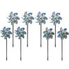 Picture of Bird Blinder Repellent PinWheels - Sparkly Holographic Pin Wheel Spinners Scare Off Birds and Pests (Set of 8) - Pre-Assembled