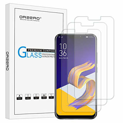 Picture of (3 Pack) Orzero Compatible for Asus Zenfone 5 ZE620KL, Asus Zenfone 5z ZS620KL Tempered Glass Screen Protector, 2.5D Arc Edges 9 Hardness HD Anti-Scratch Bubble-Free (Lifetime Replacement)