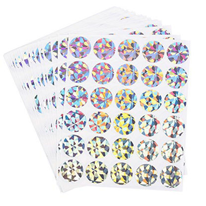 Picture of Juvale 510 Pack 1" Scratch-Off Stickers Labels - Self-Adhesive Peel and DIY Round Circle Labels for Wedding Games, Party, Promotions and Holographic