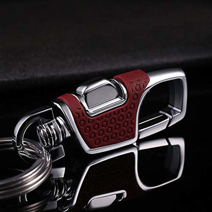 Picture of LanMa Key Chain Stainless Combination of Luxury Car Business Keychain, Power & Elegance Key Holder for Men and Women -Red