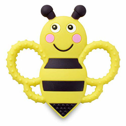 Picture of sweetbee Buzzy Bee Multi-Textured, Soft & Soothing, Easy-Hold, Silicone Teether Toy (BPA Free, Freezer & Dishwasher Safe)