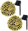 Picture of Jiamao 2 Pack 42.7ft 100 LED Solar Christmas Light 8 Modes Waterproof Solar String Light Warm White Outdoor Solar Fairy String Lights for Garden,Patio,Christmas Decoration(Warm White)