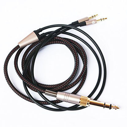 Picture of NEW NEOMUSICIA Replacement Cable Compatible with Hifiman HE4XX, HE-400i (The Latest Version with Both 3.5mm Plug) Headphones 3.5mm / 6.35mm to Dual 3.5mm Jack Male Cord 3meters/9.9ft