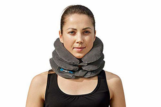 Cervical Neck Traction Collar Device for Neck Back pain Relief Inflatable  Grey