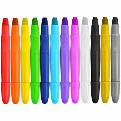 Picture of Easy Face Paint Crayons - Non-Toxic Face Painting Kit - 12 Colors Including Silver and Gold - Washable Face Paint for Kids - Twistable Face and Body Paint Markers - Water Based Face Paint Pens