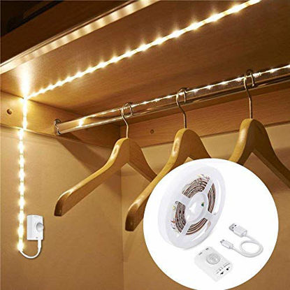 Picture of Under Cabinet Light Strip Rechargeable , LUXJET 1M LED Strip Light with Motion Sensor, Warm White led Light for Cabinet, Kitchen, Counter, Shelf, TV