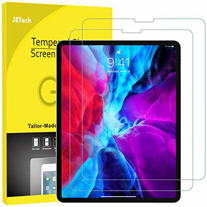 Picture of JETech 2-Pack Screen Protector for iPad Pro 12.9-Inch (2020 and 2018 Model, Release Edge to Edge Liquid Retina Display), Face ID Compatible, Tempered Glass Film