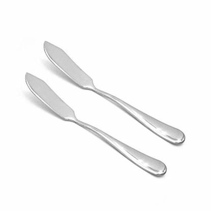 Picture of AKOAK 2 Pieces Stainless Steel Butter Knives Butter Spreaders Portable Breakfast Tools Kitchen Gadgets Cheese Dessert Jam Spreaders