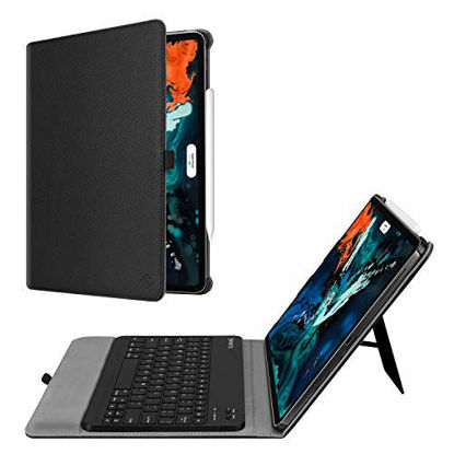 Picture of Fintie Keyboard Case for iPad Pro 12.9 3rd Gen 2018 - [Supports 2nd Gen Pencil Charging Mode] Folio Stand Cover with Removable Wireless Bluetooth Keyboard, Black