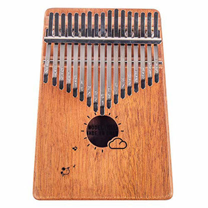 Picture of Kalimba 17 Keys Thumb Finger Piano - Mbira - Solid Mahogany and Portable with Carrying Bag and Instructions