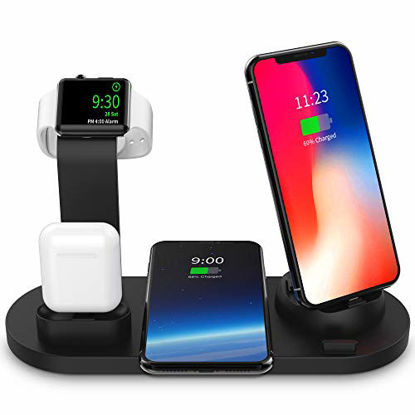 Picture of SODYSNAY Wireless Charger, 3 in 1 Wireless Charging Dock for Apple Watch and Airpods, Charging Station for Multiple Devices, Qi Fast Wireless Charging Stand Compatible iPhone X/XS/XR/Xs Max/8/8 Plus