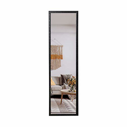 Picture of Huimei2Y Door Mirror for Bedroom Full Length Door Hanging Wall Mirror Full Body Wall-Mounted Mirror, Living Room and Entrance, Black