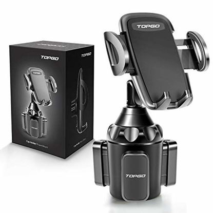 Picture of [Upgraded] Car Cup Holder Phone Mount Adjustable Automobile Cup Holder Smart Phone Cradle Car Mount for iPhone 12 Pro Max/XR/XS/X/11/8/7 Plus/6s/Samsung S20 Ultra/Note 10/S8 Plus/S7 Edge(Black)