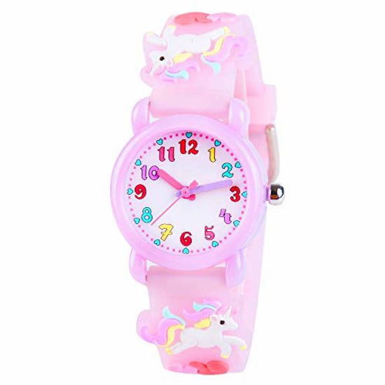 Picture of Venhoo Kids Watches 3D Cute Cartoon Waterproof Silicone Children Toddler Wrist Unicorn Watch for 3-10 Year Girls Little Child-Purple