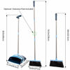 Picture of Broom and Dustpan Set 2021 Outdoor Or Indoor Broom Dust Pan 3 Foot Angle Heavy Push Combo Upright Long Handle for Kids Garden Pet Dog Hair Lobby Wood Floor Sweeping Kitchen House (Broom Blue)