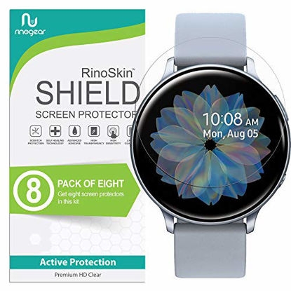 Picture of (8-Pack) RinoGear Screen Protector for Samsung Galaxy Watch Active 2 (44mm) Case Friendly Samsung Galaxy Watch Active2 (44mm) Screen Protector Accessory Full Coverage Clear Film