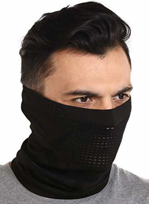 Picture of Winter Neck Gaiter / Warmer - Half Face Ski Mask, Cover & Shield for Cold Weather - Windproof Ski Tube / Half Balaclava Style for Running, Skiing, Snowboarding, Motorcycle Riding - Fits Men & Women