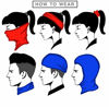 Picture of VCZUIUC Headband Skull Face Bandanas, Multi Functional Skeleton Headwear Balaclava Neck Gaiter for Hinking Riding (9PCS Flag -A)
