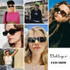Picture of Dollger Rectangle Sunglasses for Women Retro Trendy 90s Sunglasses Square Frame Black sunglasses