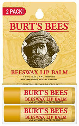 Picture of Burt's Bees 100% Natural Origin Moisturizing Lip Balm, Original Beeswax, 2 Tubes in Blister Box