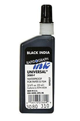 Picture of Koh-I-Noor Pigment-Based Universal Drawing Ink, 0.75 Ounce Bottle, Black (3080F.BLA)