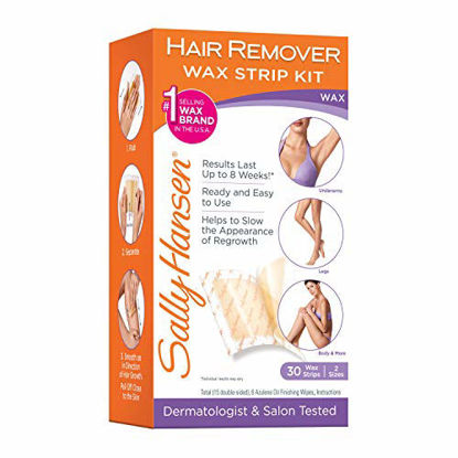 Picture of Sally Hansen Hair Remover Kit, 1 Count, Quick and Easy Wax Strip Kit (Packaging May Vary)