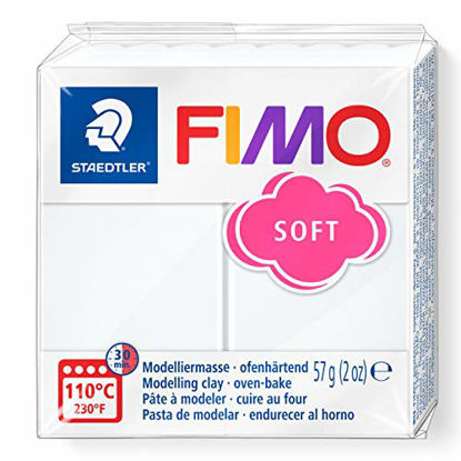 Picture of Staedtler FIMO Soft Polymer Clay - -Oven Bake Clay for Jewelry, Sculpting, Crafting, White 8020-0