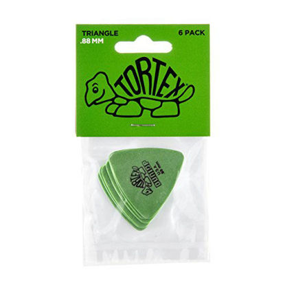 Picture of Dunlop 431P.88 Tortex Triangle, Green.88mm, 6/Player's Pack