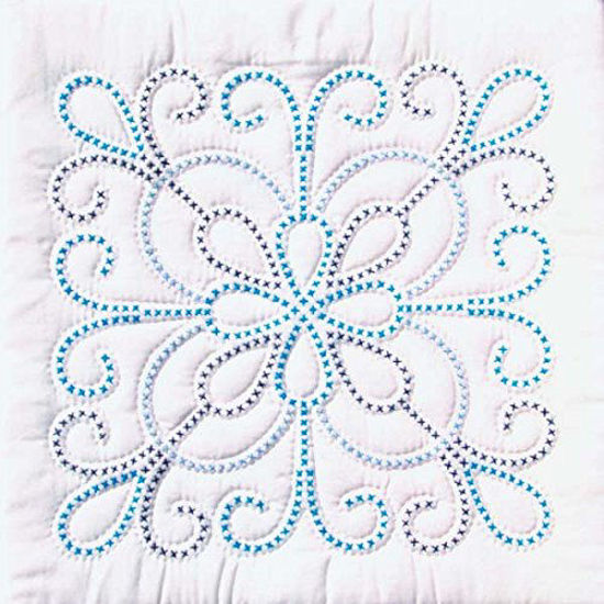 Picture of Jack Dempsey Needle Art 732103 XX Design 6-Quilt Block, 18-Inch by 18-Inch, White
