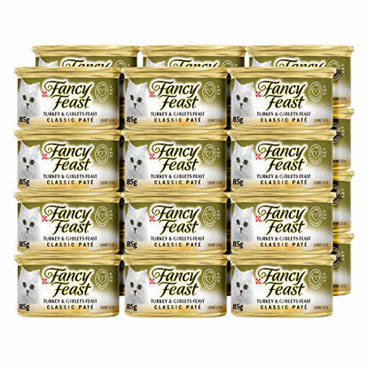 Picture of Purina Fancy Feast Grain Free Pate Wet Cat Food, Classic Pate Turkey & Giblets Feast - (24) 3 oz. Cans